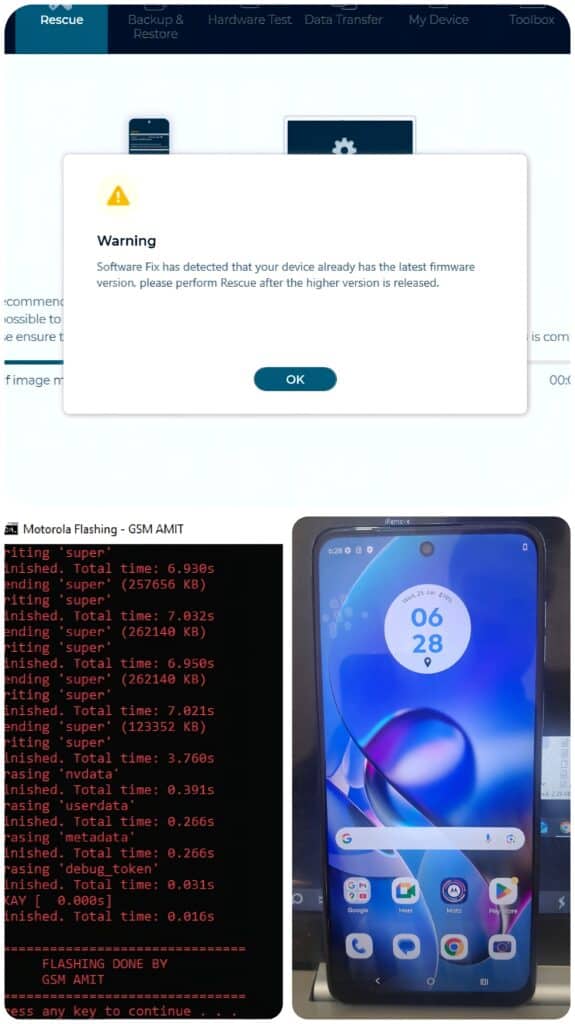 Motorola G54 5G After FRP Unlock Flashing Error Rescue Tool Not Working 100% Solution And Tested File BY Gsm Amit